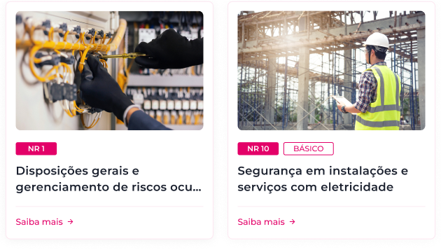 Cards de treinamentos ilustrando os catálogos da Sistema Escudo